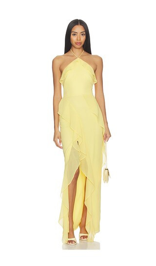 Amanda Uprichard Alessandra Maxi Dress in Yellow. - size S | Revolve Clothing (Global)