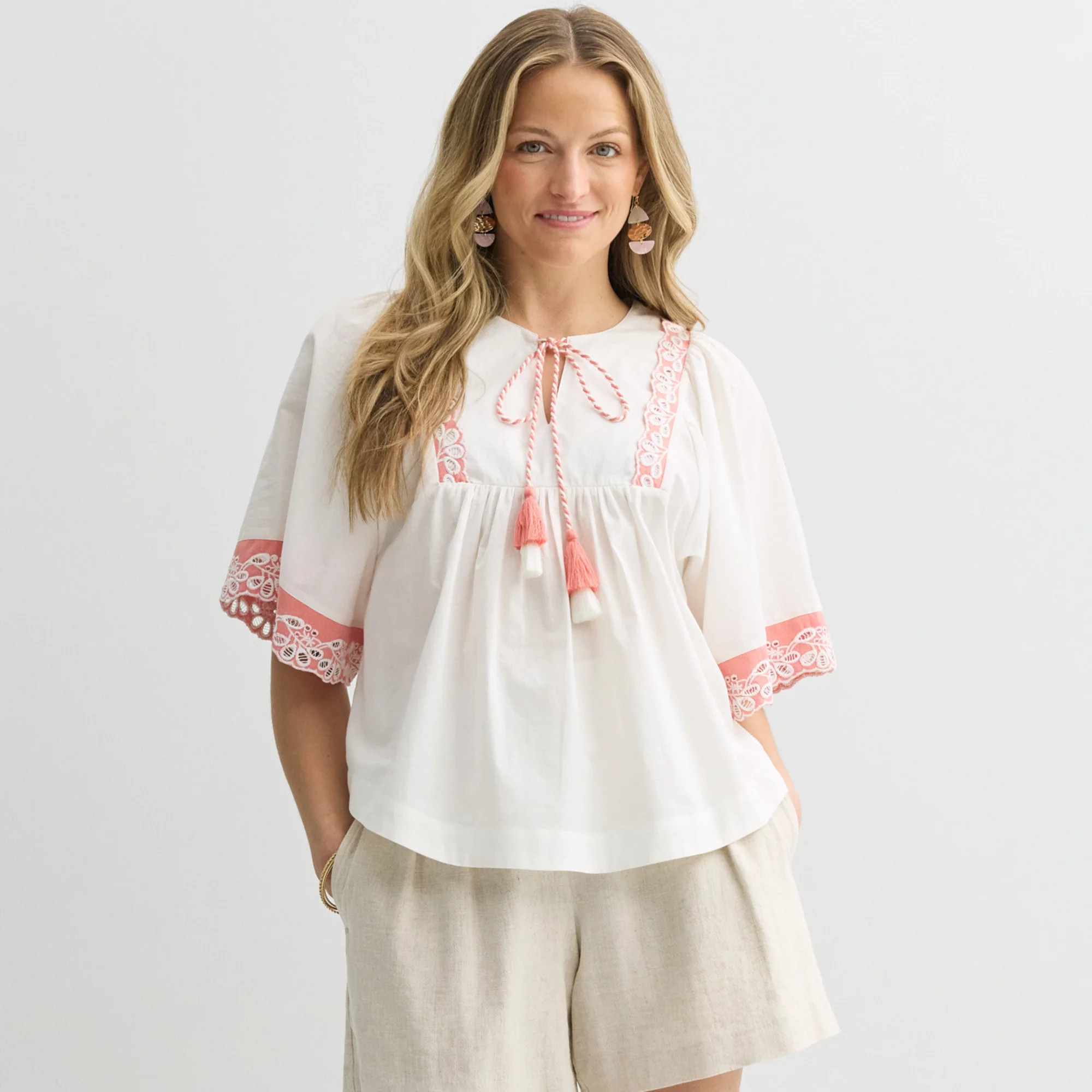 Women's Farmers Market Tie Front Blouse | Kohl's