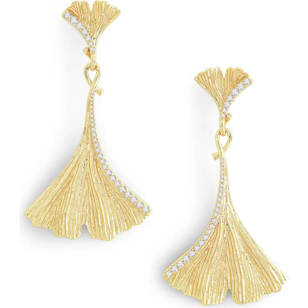 Anabel Aram Jewelry Ginkgo Leaf Large Drop Earrings in Gold at Nordstrom | Nordstrom