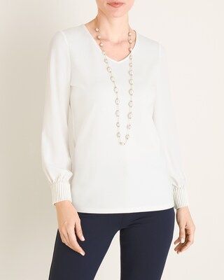 Ponte Cuffed-Sleeve Top | Chico's