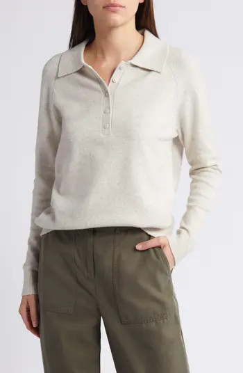 Cotton Blend Polo Sweater | Nordstrom
