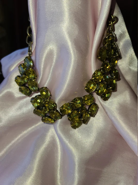 VINTAGE J CREW CHUNKY Rhinestone Runway Necklace Signed - Etsy | Etsy (US)