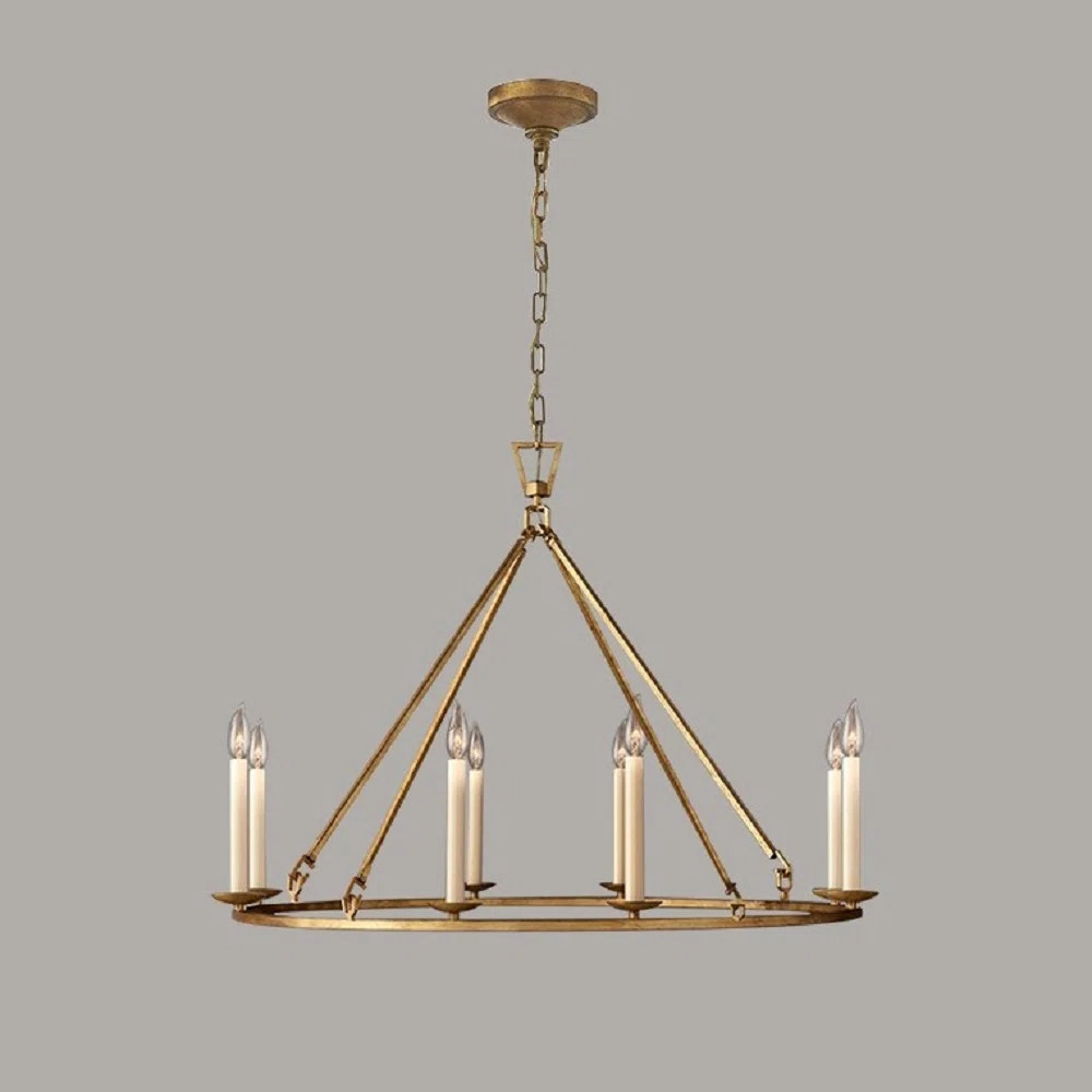 Everly Quinn Ertac 8 - Light Candle Style Wagon Wheel LED Chandelier | Wayfair | Wayfair North America
