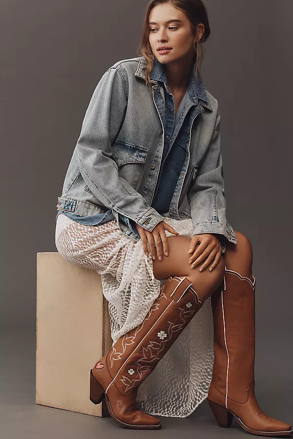 Besita Honey Embroidered Western Boots | Anthropologie (US)
