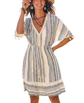 Women's Quiet Adventure Boho Mini Beach Dress | Macy's