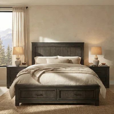 Lexee Queen Storage Bed & Two Nightstands Bedroom Set | Wayfair North America
