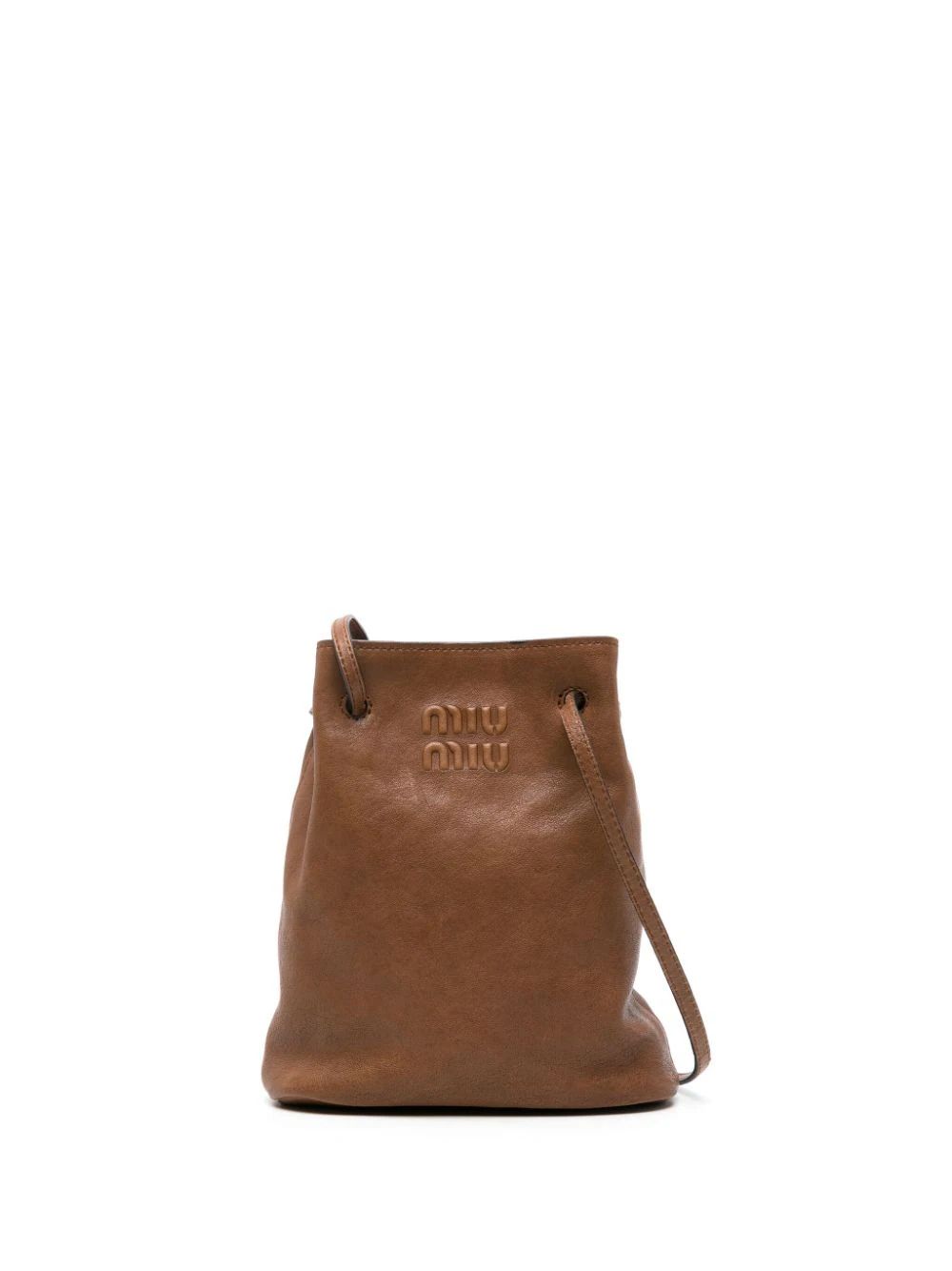 Miu Miu Mini logo-embossed Bucket Bag - Farfetch | Farfetch Global