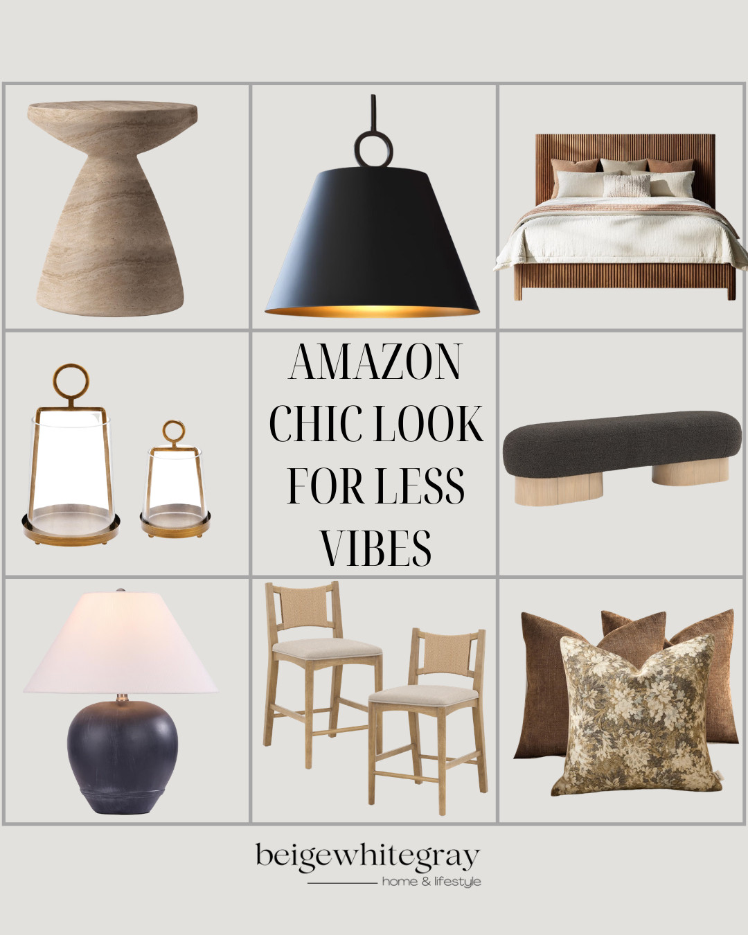 Amazon home decor, Amazon home finds, Amazon furniture finds, Amazon look for less, designer look for less, affordable home decor, chic home decor, neutral home decor, modern organic decor, Amazon lighting, black pendant light, Amazon bedroom furniture, wood bed frame, boucle bench, accent bench, counter stools, decorative pillows, Amazon lamps, designer inspired decor, luxury look for less, elevated home decor, affordable luxury home, neutral interior design, Amazon interior design finds

#LTKHome