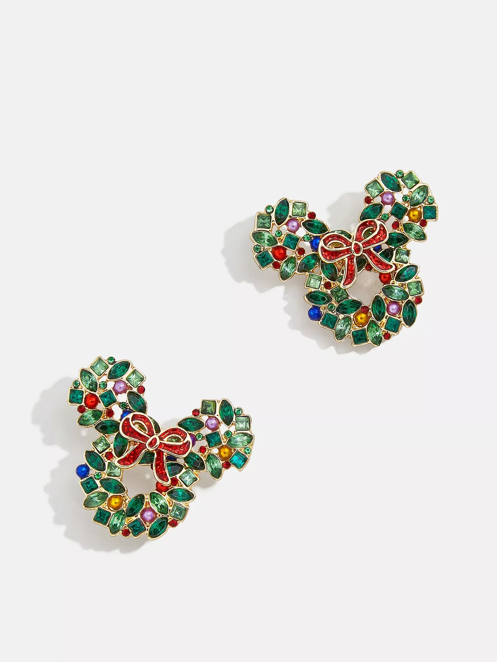 NEW Baublebar Disney Minnie Mouse Earrings Multi Color Bow Crystal Dress  Holiday
