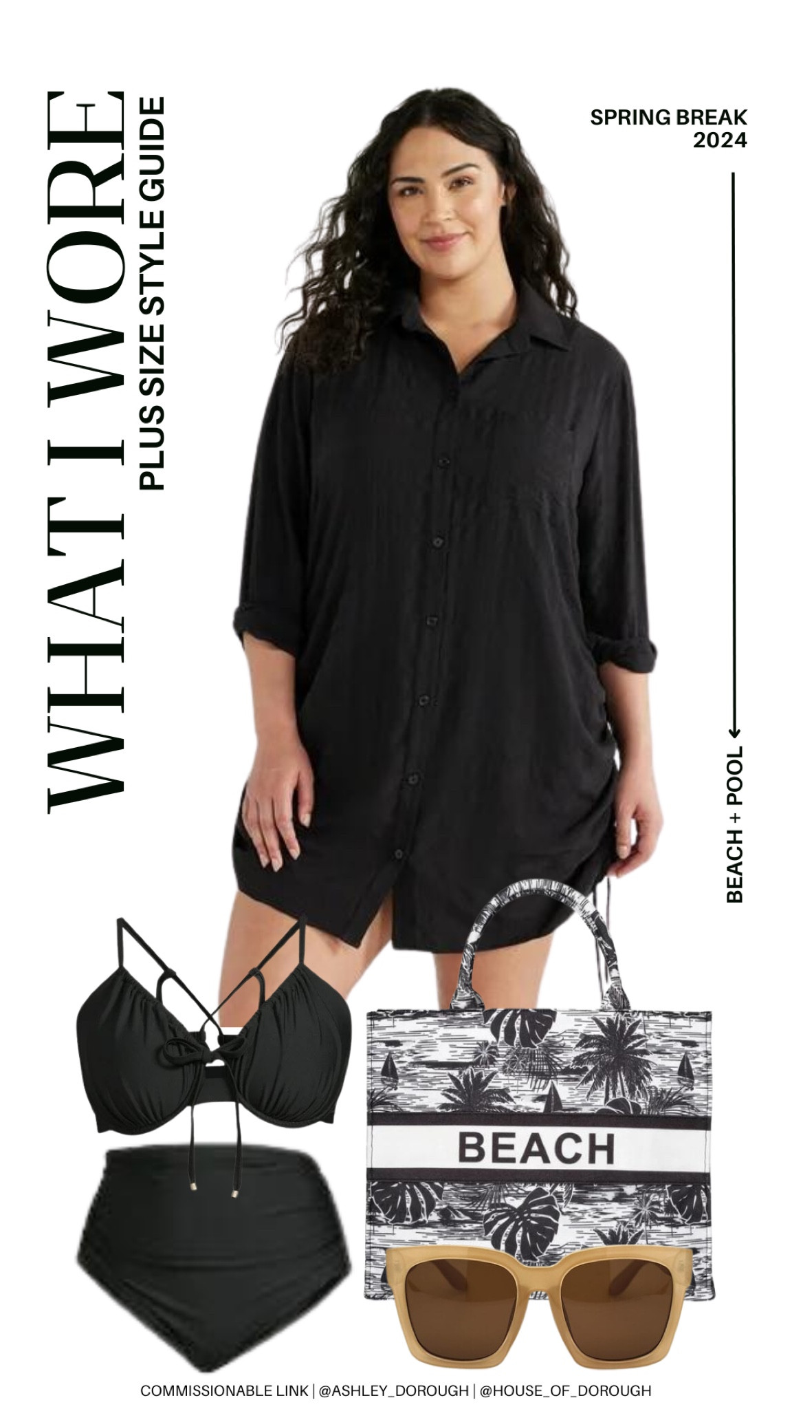 What I Wore: Spring Break 2024! Here's one of the looks I wore at the beach/pool. This Walmart swim coverup is great, but I wouldn’t hate a size up in it. I’m in 2X. Also LOVE the two piece swimsuit I have on underneath  (2X) and the beach bag!

#LTKSeasonal #LTKplussize #LTKswim