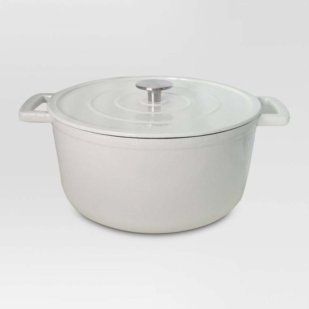 6 Quart Cast Iron Dutch Oven - White - Threshold | Target