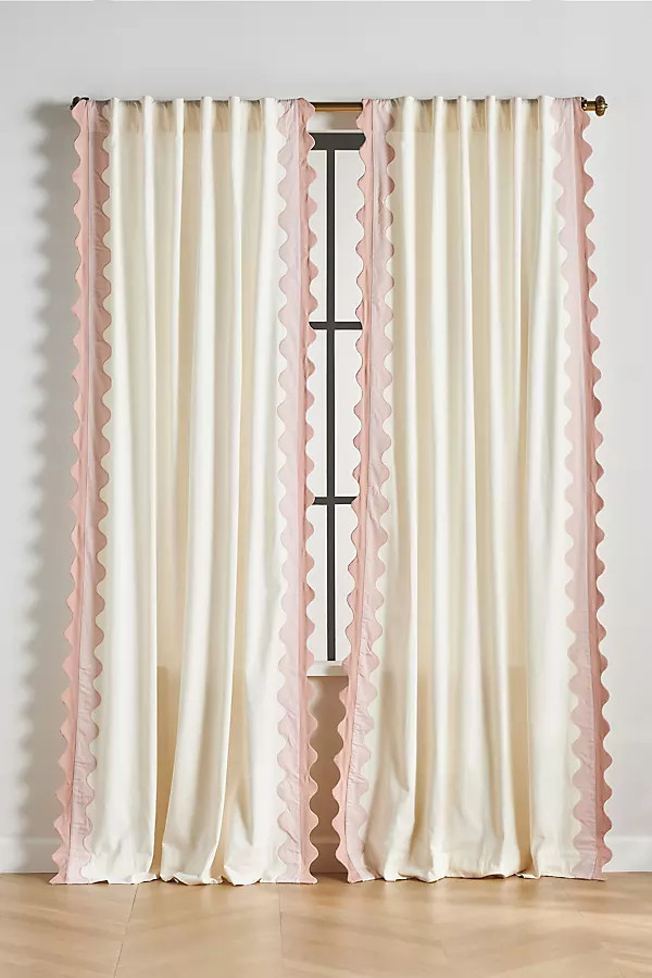 Maeve Scalloped Cotton Curtain | Anthropologie (US)
