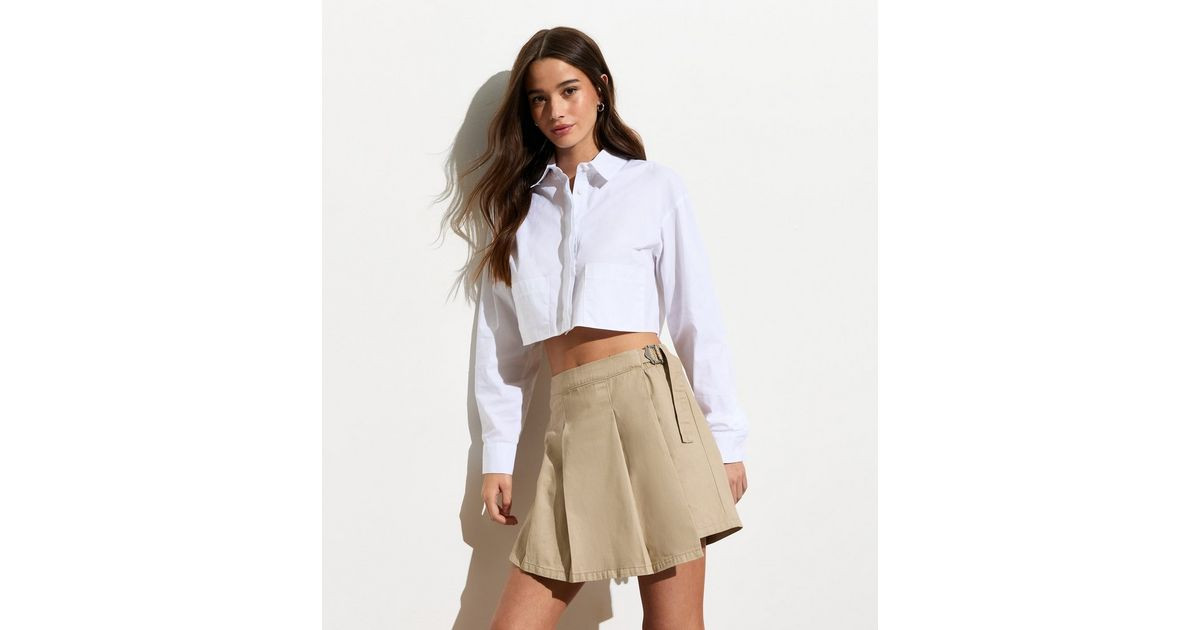 ONLY Stone Pleated Mini Skort
						
						Add to Saved Items
						Remove from Saved Items | New Look (UK)