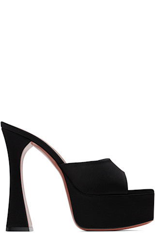 Black Dalida Plateau Slipper Heeled Sandals | SSENSE