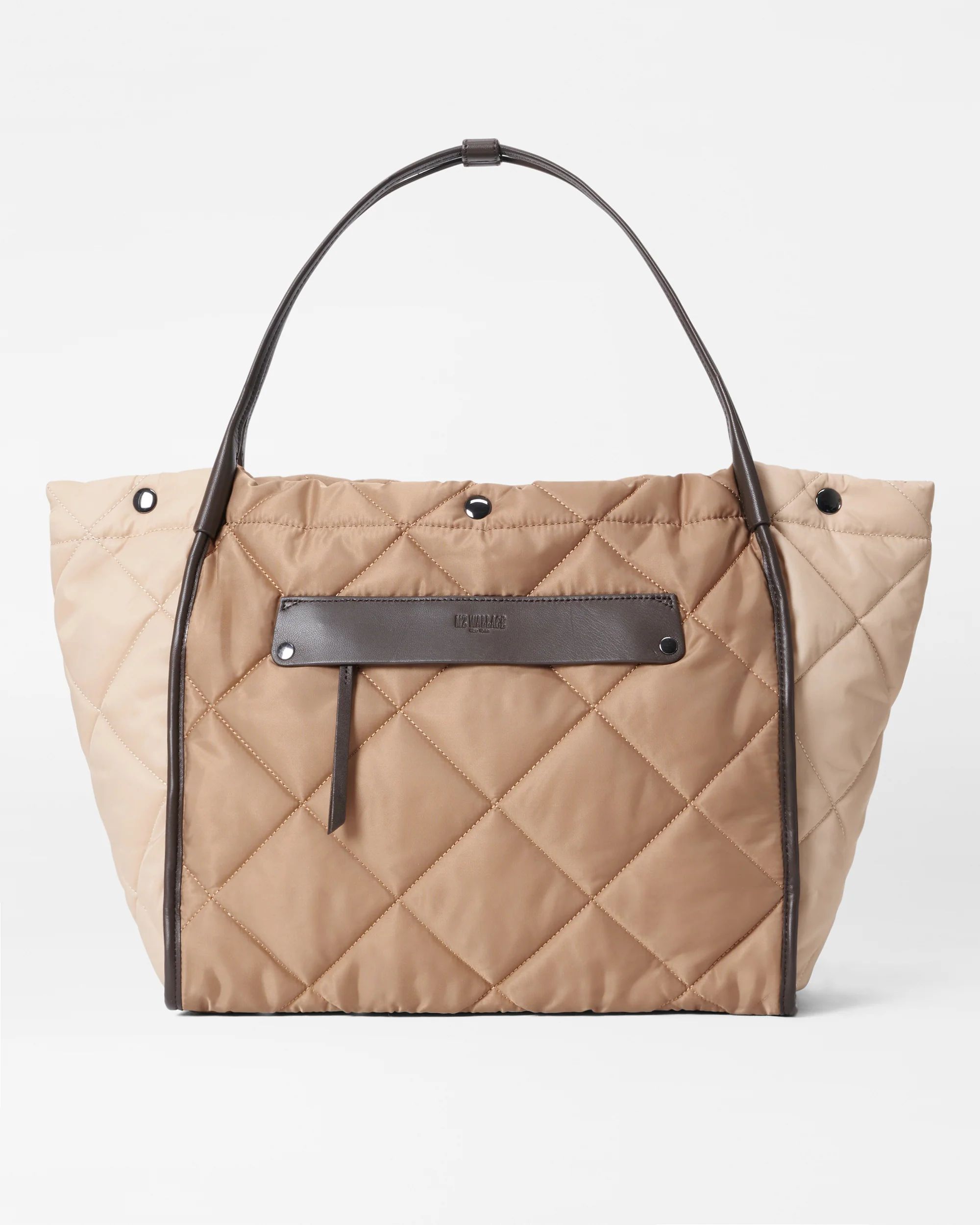 Caramel Tri Color Quilted Large Madison Shopper | MZ Wallace