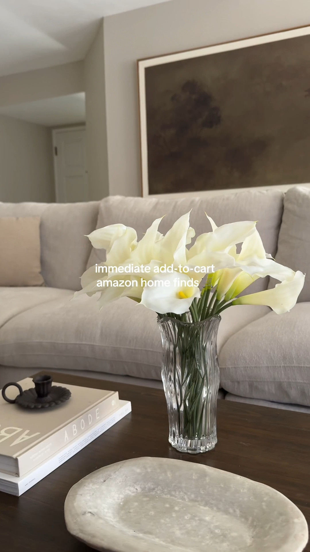 Couch | living spaces
Art | DIY
Coffee table | FB marketplace 

Spring decor, spring home decor, faux florals, calls lilies, glass vase, Amazon home, Amazon spring decor

#LTKdayinmylife #LTKSeasonal #LTKHome