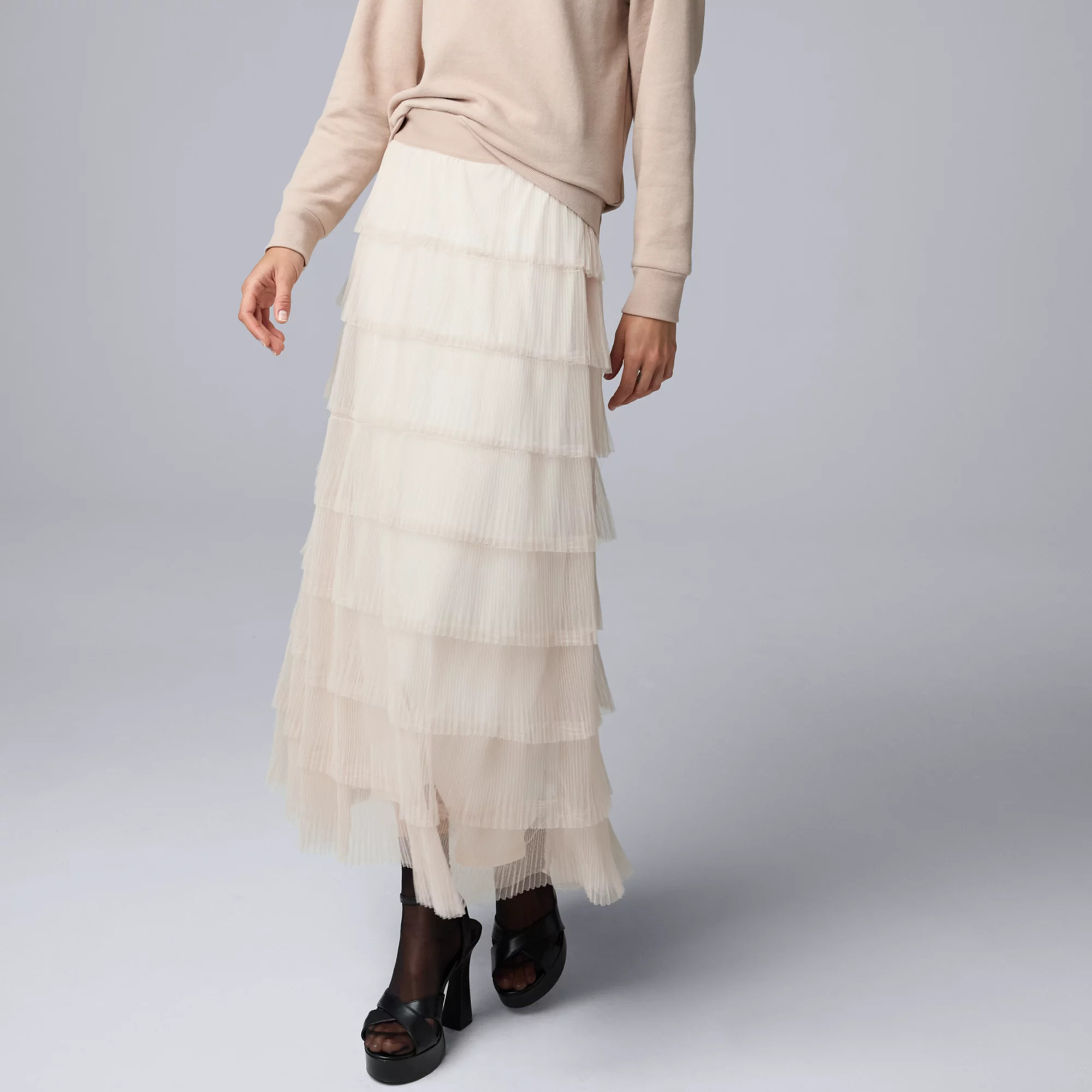 Women's Simply Vera Vera Wang Tiered Tulle Skirt | Kohl's