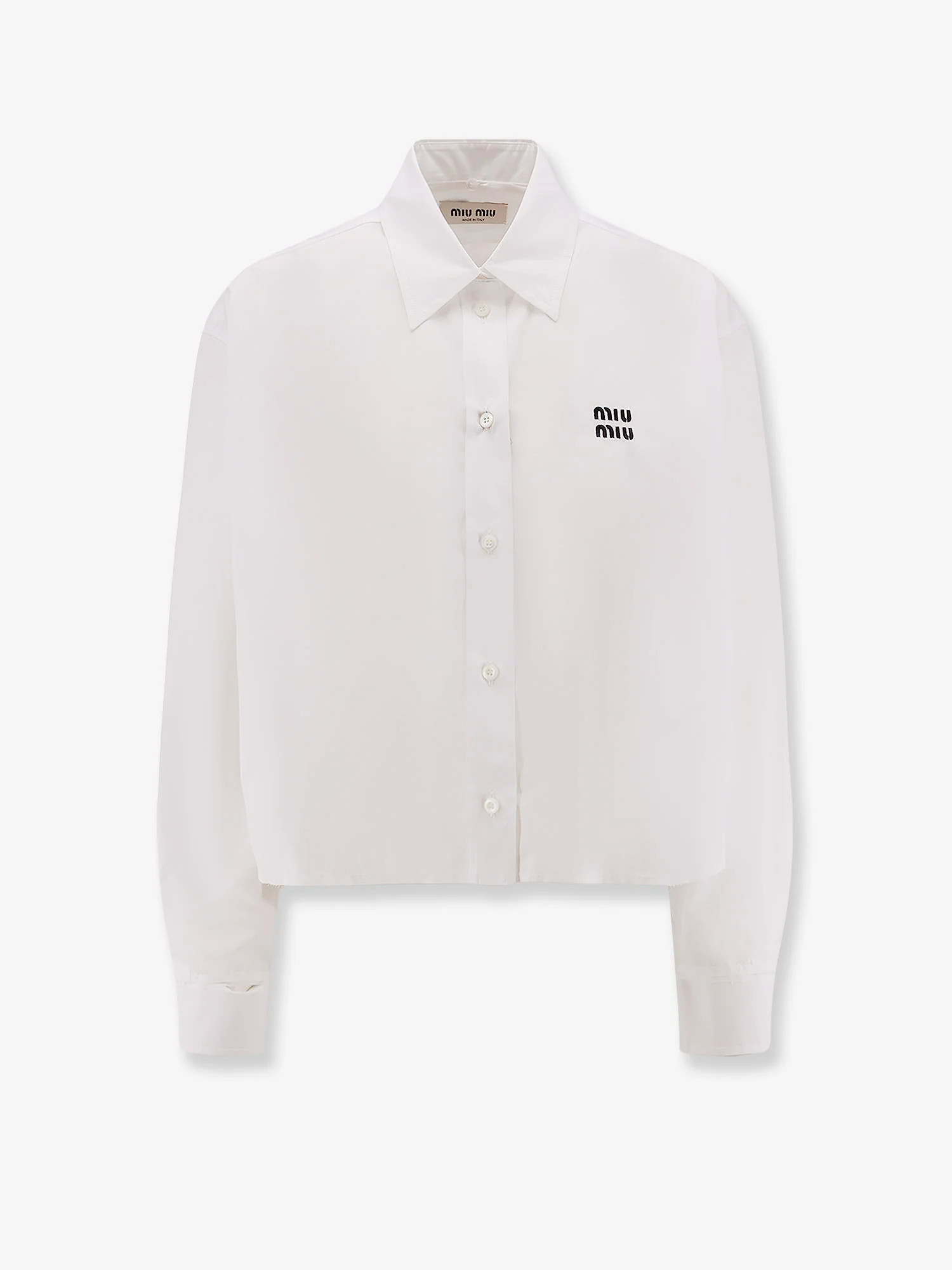 Cotton shirt with Miu Miu embroidery - MIU MIU - gender_Woman | Nugnes 1920