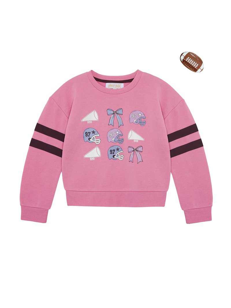 Planet Gold Girls Game Day Graphic Sweatshirt with Hair Clip, Sizes 4-18 | Walmart (US)