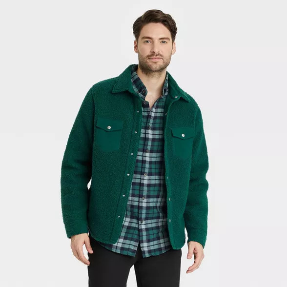 Men's Sherpa Shirt Jacket - Goodfellow & Co™ | Target