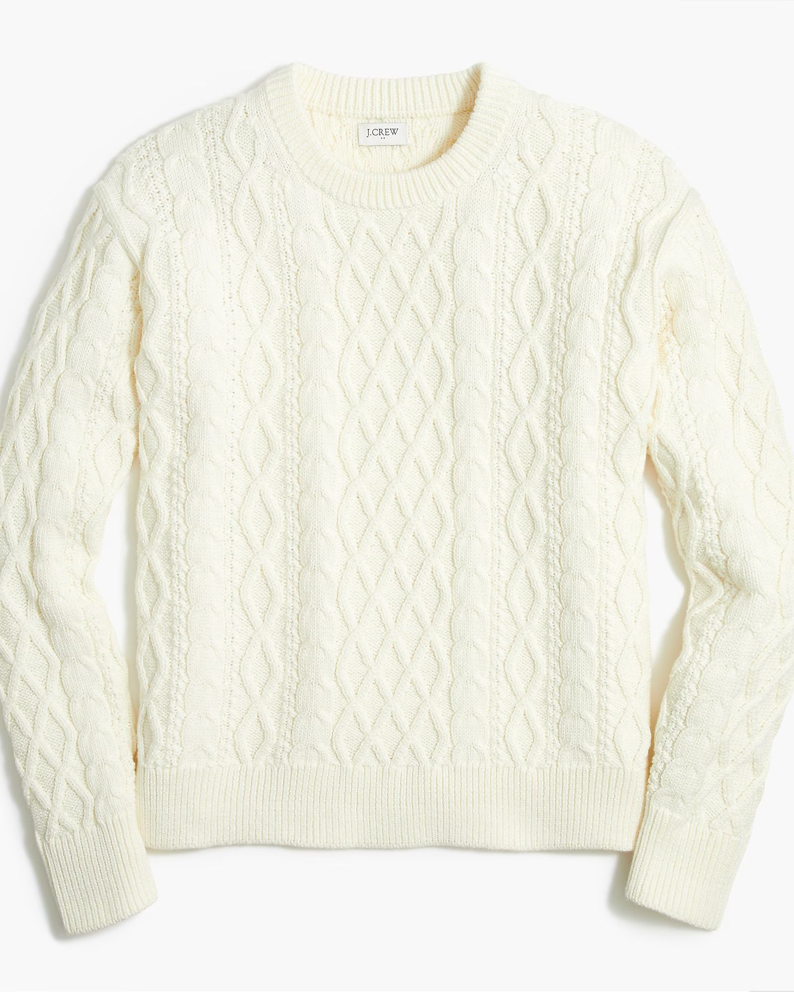 Cable crewneck sweater | J.Crew Factory