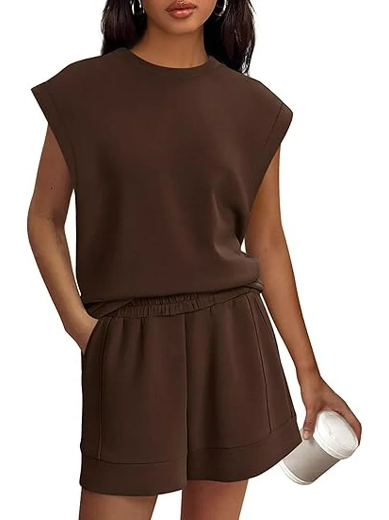 PRETTYGARDEN Women's 2 Piece Lounge Shorts Sets Summer Travel Outfits Casual Beach Vacation Cloth... | Walmart (US)