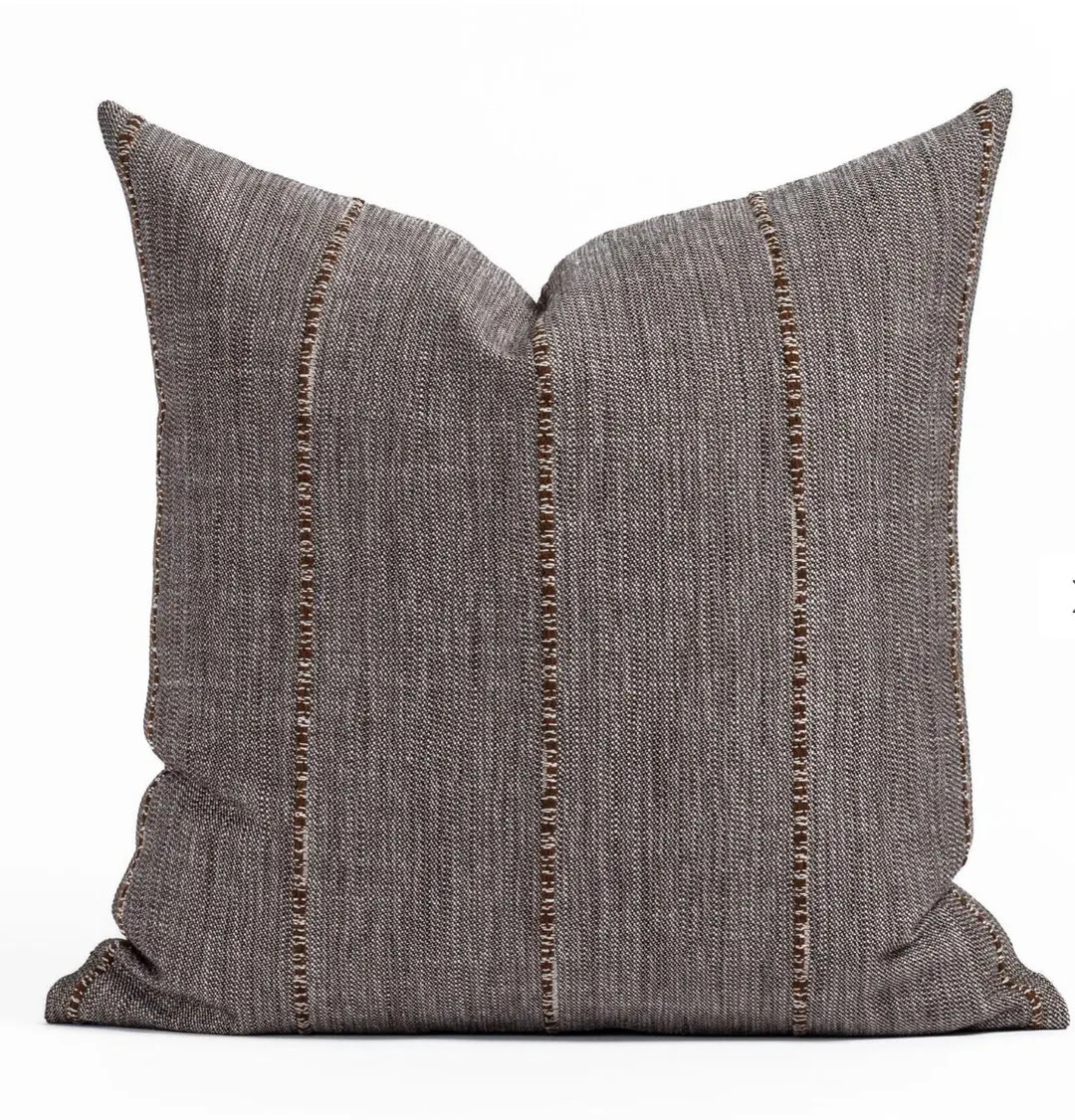 Brown Striped Linen Pillow Cover|rustic Modern Accent Cushion| Handwoven Cover Pillows - Etsy | Etsy (US)