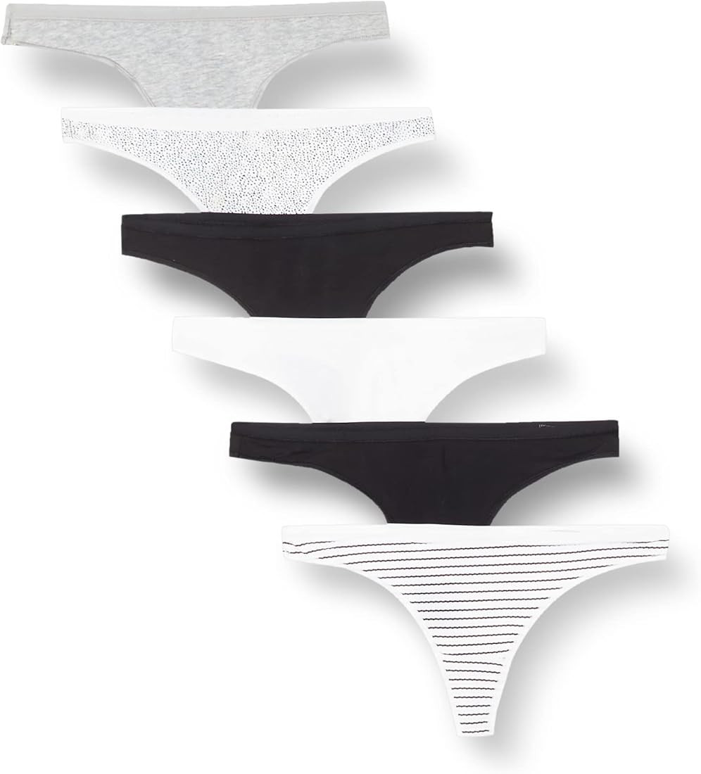 Amazon Essentials Cotton Thong Underwear for Women, Pack of 6 | Amazon (US)