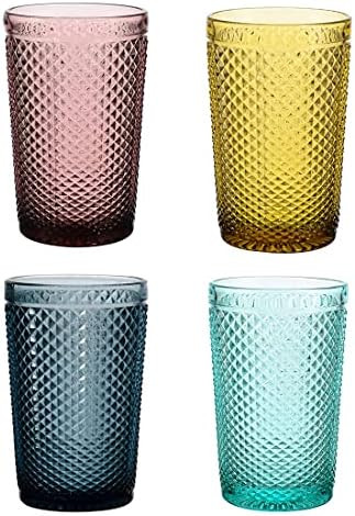 Jomop Glassware Set of 4 Multicolor Tumblers Drinking Glasses Cocktail Glasses Dinner Party Decor... | Amazon (US)