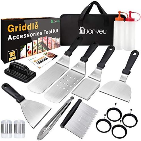 16 PCS Griddle Accessories Kit for Blackstone and Camp Chef, Commercial Grade Flat Top Grill Acce... | Amazon (US)