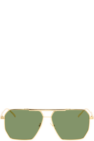 Gold Navigator Sunglasses | SSENSE