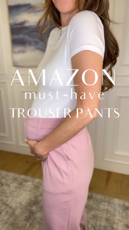 #trouserpant #amazon #workwear #bumpfriendly #teacheroutfit #officeoutfit 
LADIES!!! These trouser pants feel like sweatpants but give the look of TROUSERS! Perfect for the office or the classroom! Sized up to medium for the bump but fit TTS! Very stretchy and don’t wrinkle! 

#LTKfindsunder50 #LTKbump #LTKworkwear