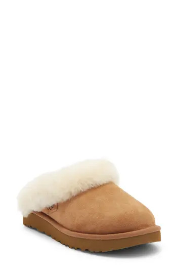 UGG® Clugette Genuine Shearling Clog in Chestnut Chestnut at Nordstrom Rack, Size 10 | Nordstrom Rack