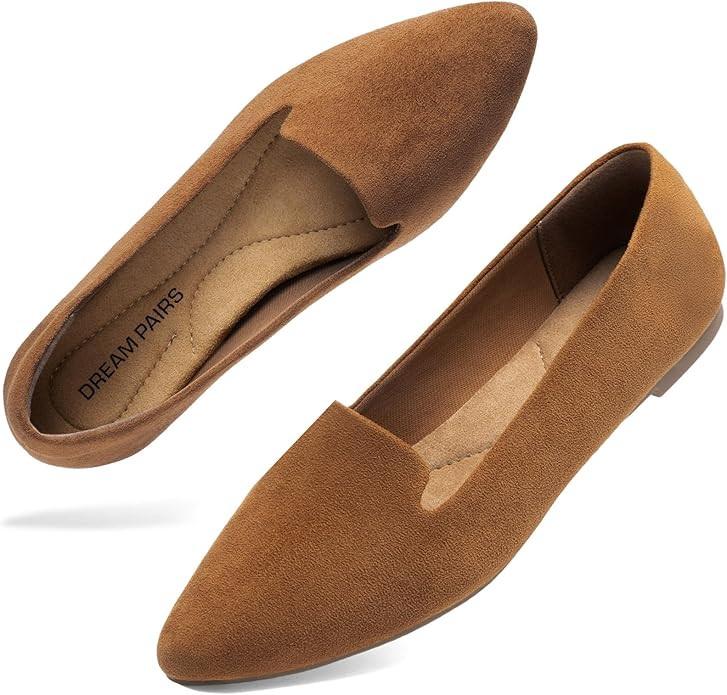 DREAM PAIRS Women's Flats, Pointed Toe Slip-On Dressy Flat Shoes, Comfortable Business Casual Dre... | Amazon (US)