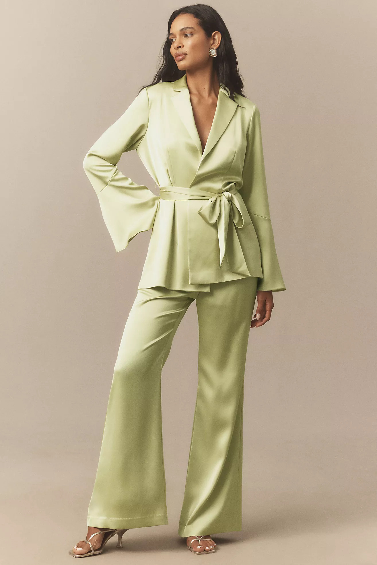 Mare Mare Satin Wide-Leg Pants | Anthropologie (US)