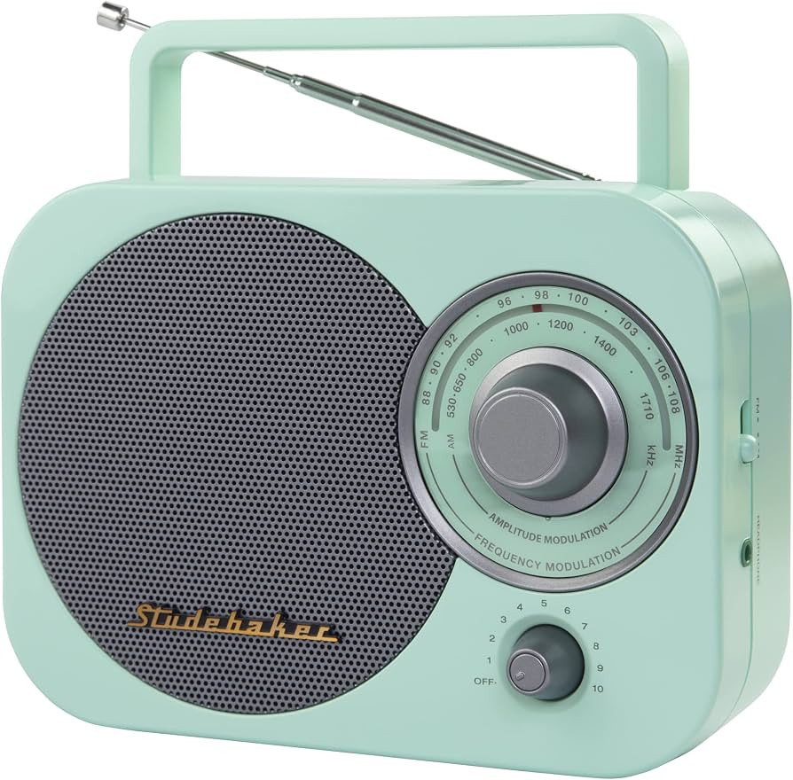 Studebaker Mint Green Vintage Home Portable Retro AM/FM Radio with Headphone Jack - (Limited Edit... | Amazon (US)