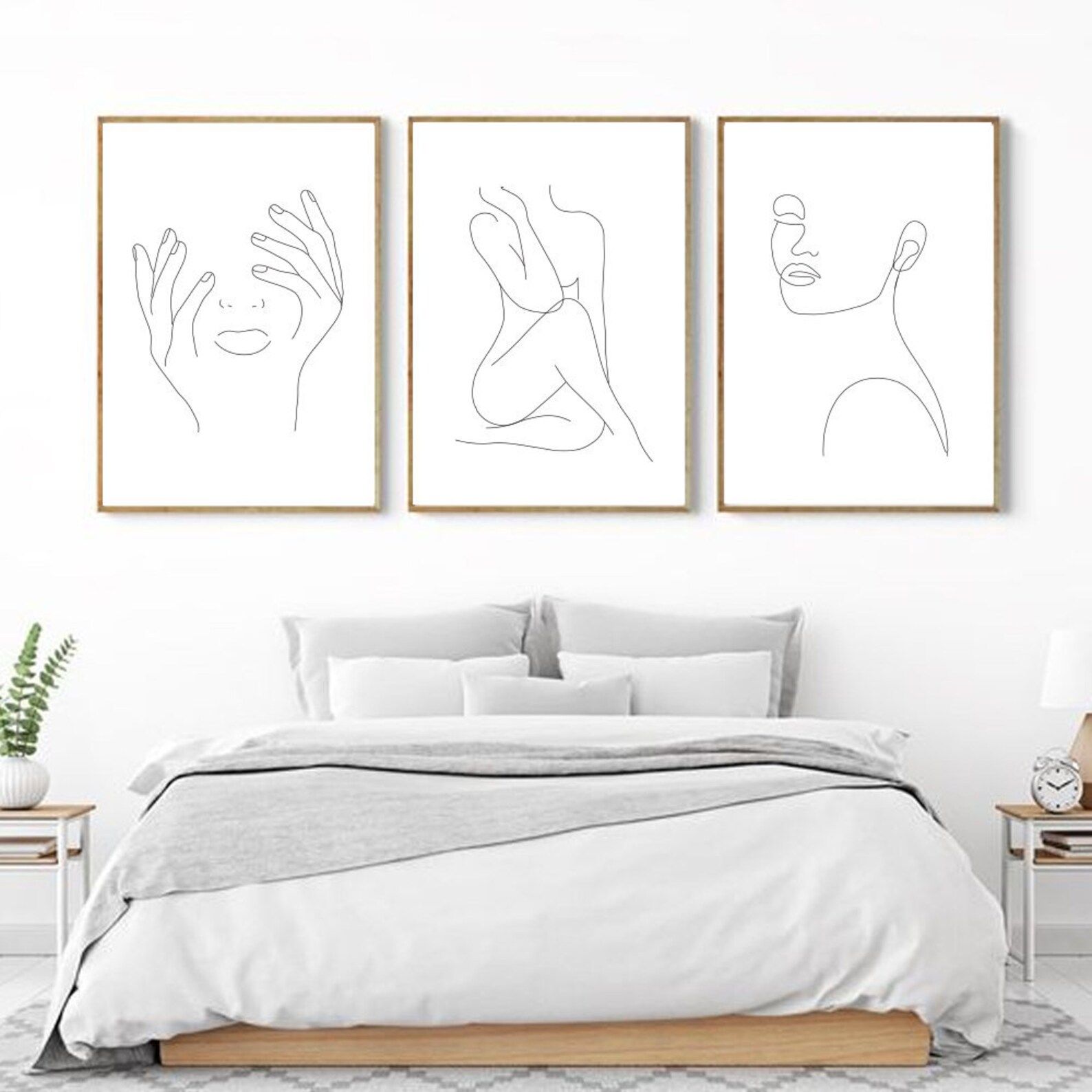 Set Of 3 Line Drawing A4 A3  art print Poster Quote | Etsy | Etsy (UK)