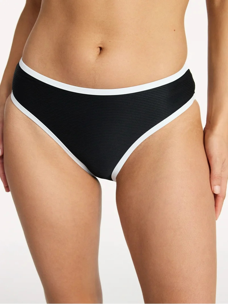 Time and Tru Women's and Women's Plus Size Go Time Mid Rise Bikini Bottoms, Sizes XS-3X | Walmart (US)