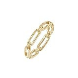 Amazon Essentials 14K Gold Plated Sterling Silver Chain Link Band Ring Size 7, Yellow Gold | Amazon (US)