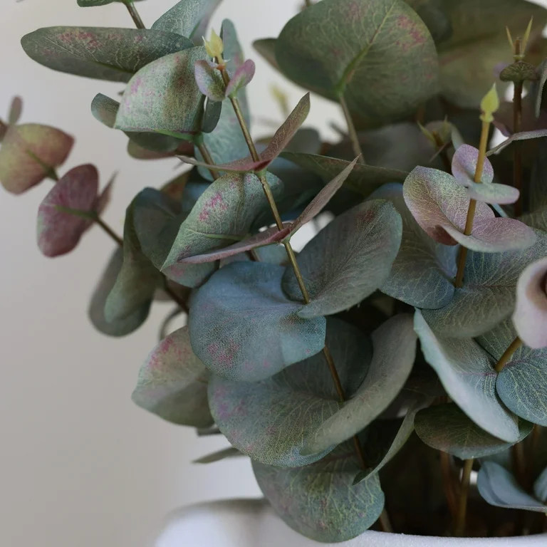 Home Decor Collection 21" Artificial Flora Bunda Eucalyptus in Sand White Ceramic Vase | Walmart (US)