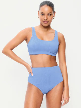 Ribbed Scoop-Neck Swim Top | Old Navy (US)