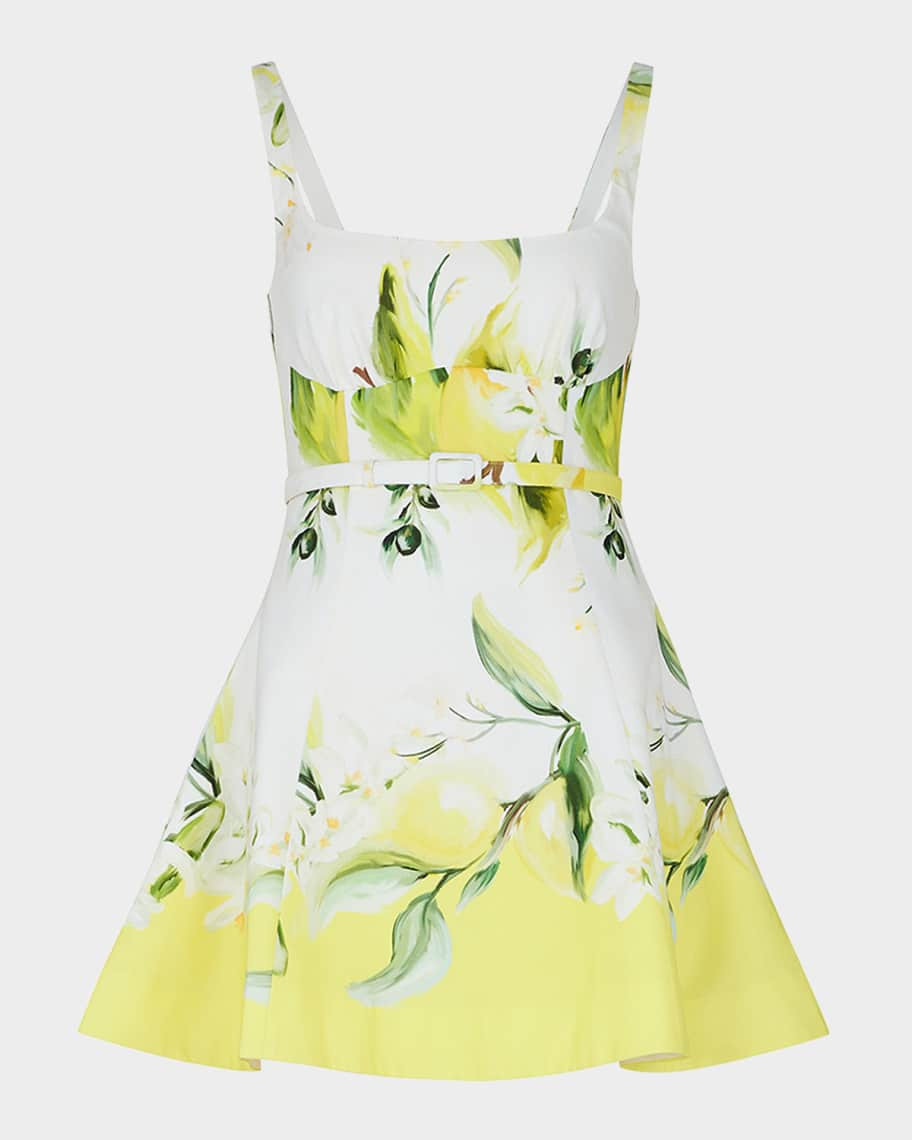 Eleni Paneled Floral-Print Mini Dress | Neiman Marcus