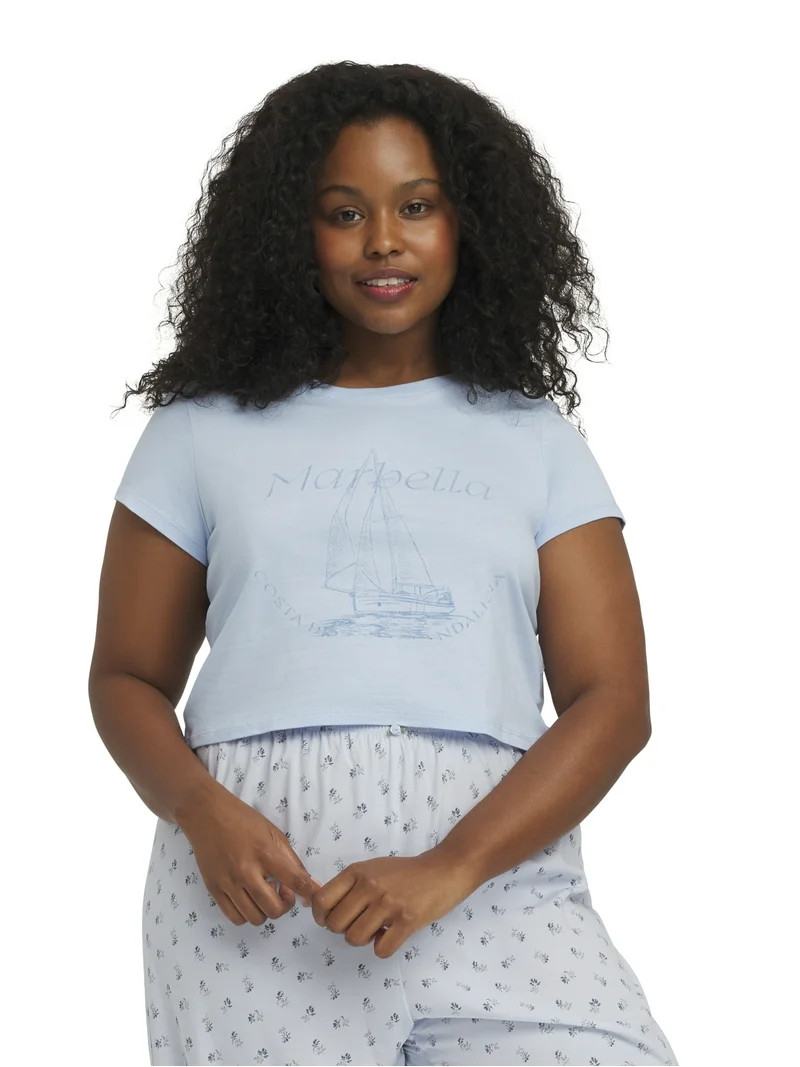 Mills by Millie Bobby Brown Women's Sleep Stretch Jersey T-Shirt, Sizes XS-XXXL | Walmart (US)