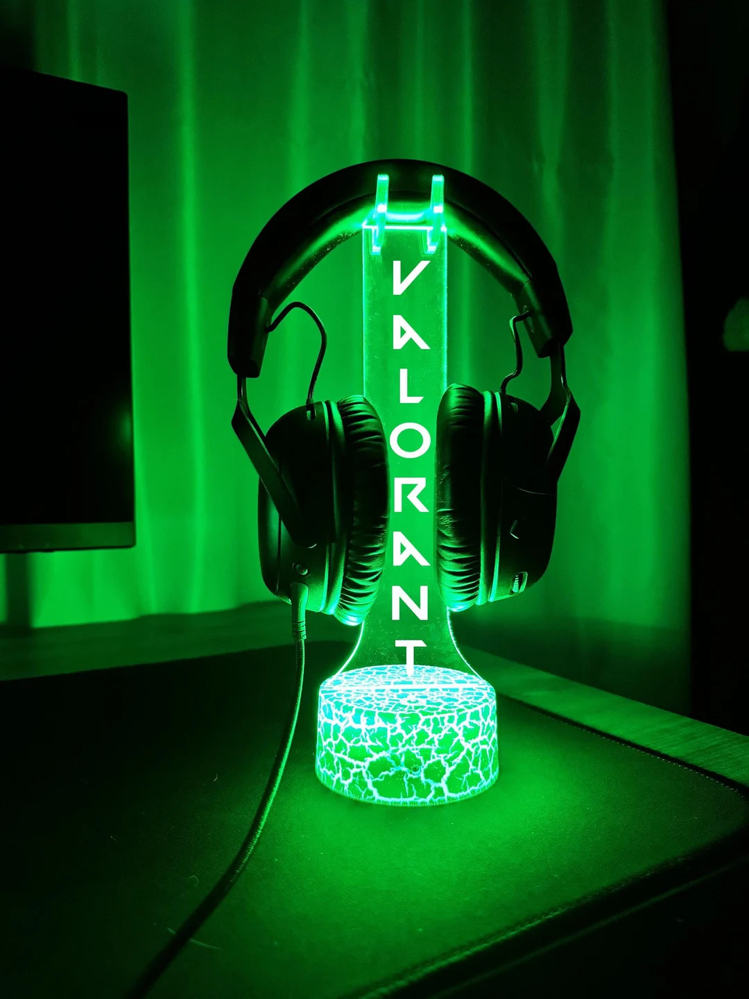 Personalized Led Headphone Stand, Streamer Headset Holder Stand, Gamertag Led Light Sign, Headpho... | Etsy (US)