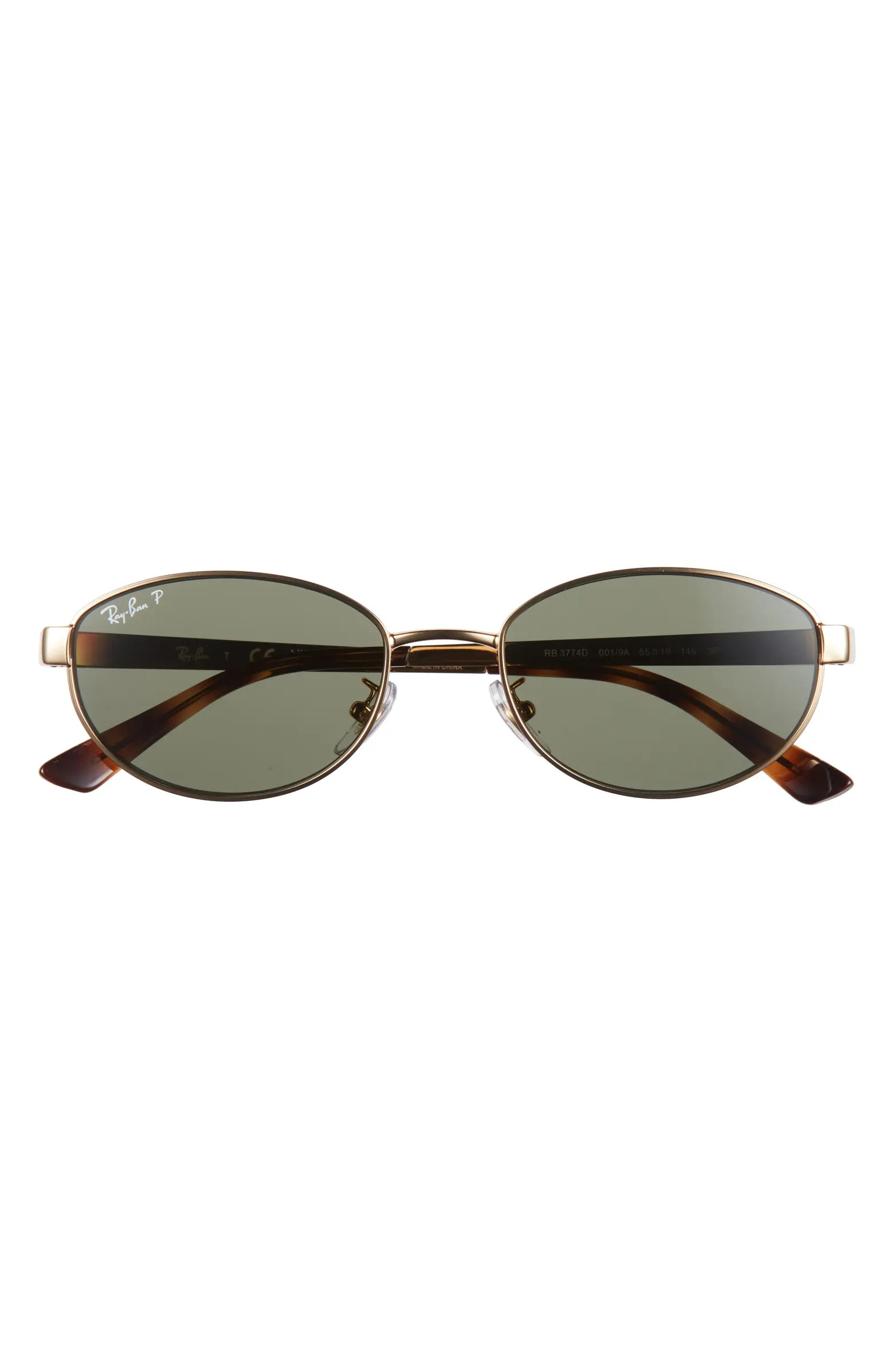 55mm Polarized Oval Sunglasses | Nordstrom