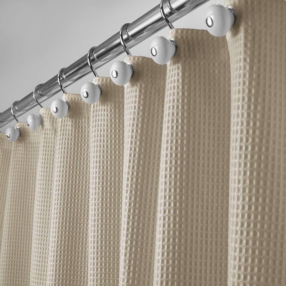 mDesign Fabric Shower Curtain, Hotel Quality Waffle Weave - Metal Grommet Hooks - Heavy Duty for ... | Amazon (US)