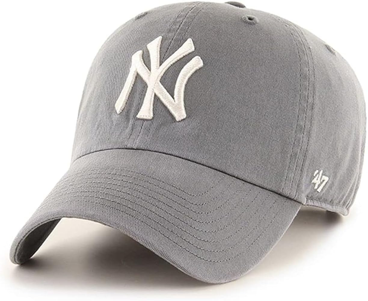 '47 MLB Unisex-Adult Dark Grey Clean Up Adjustable Hat Cap One Size | Amazon (US)