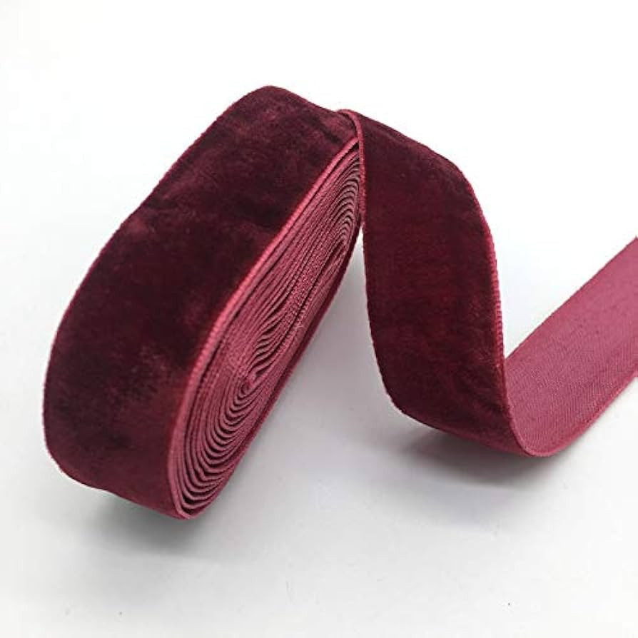 Worlds Burgundy Velvet Ribbon 5 Yards 5/8"Inch(16mm) | Amazon (US)