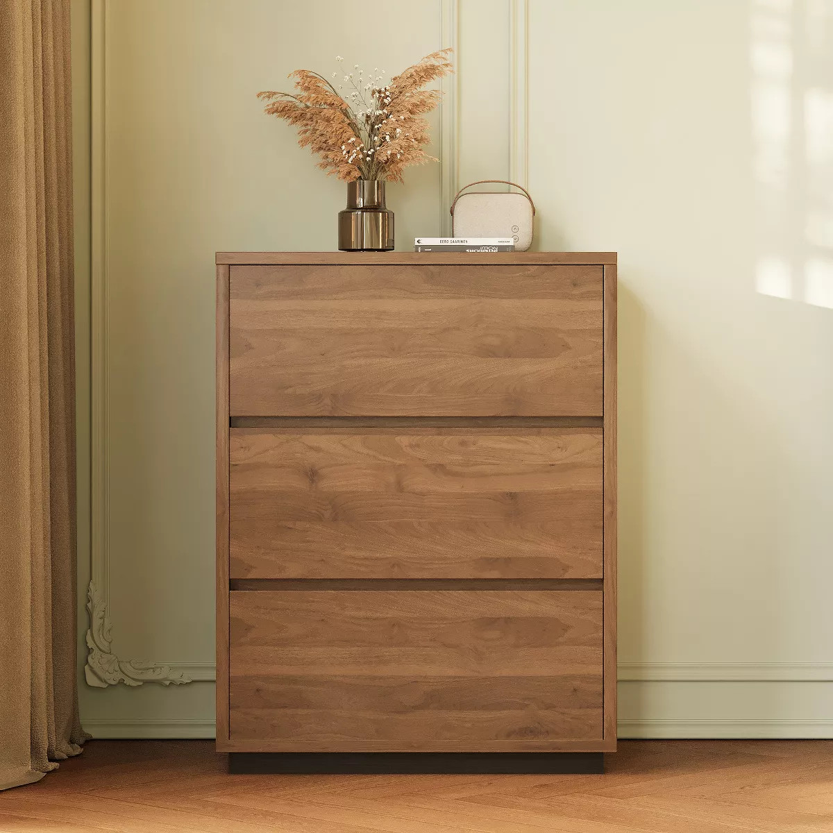 Luck Live Farmhouse 3-Drawer Dresser, Wooden Storage Cabinet with Ample Space, Minimalist Bedroom... | Target