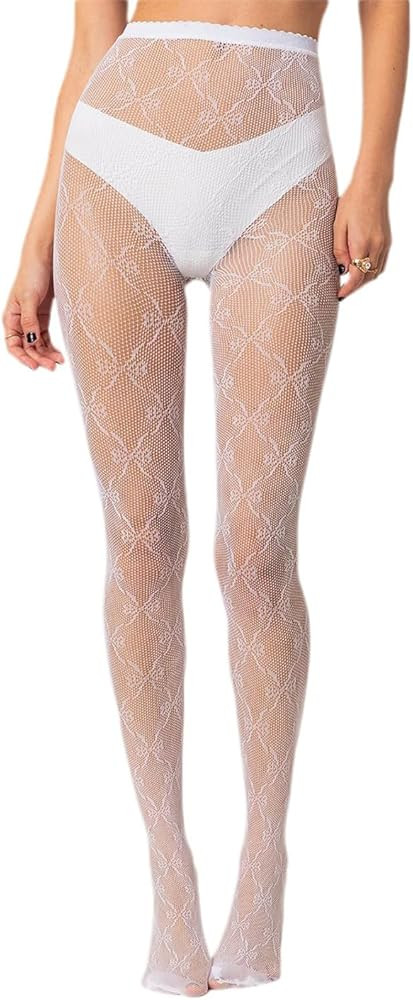 Tights for Women High Waist Fishnet Stockings Lace Leggings Floral Lace Pantyhose | Amazon (US)